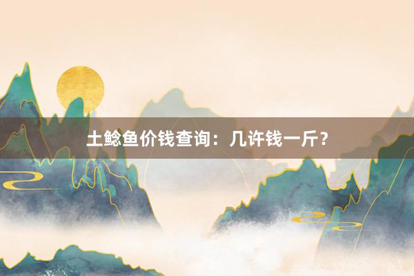 土鲶鱼价钱查询：几许钱一斤？